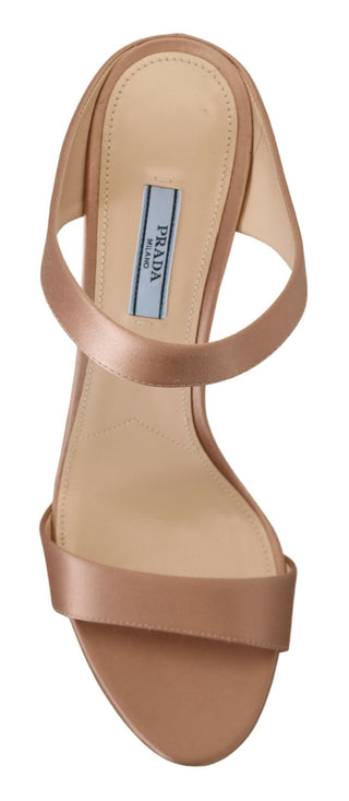 Glimmering Rose Gold Leather Heels