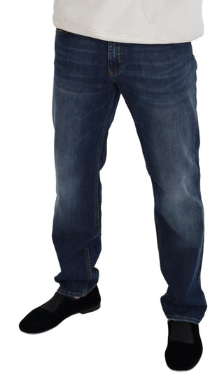 Blue Washed Cotton Casual Denim Jeans