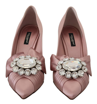 Crystal-embellished Silk Bow Pumps