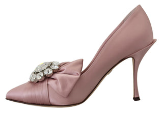 Crystal-embellished Silk Bow Pumps