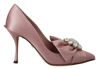 Crystal-embellished Silk Bow Pumps