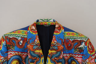 Elegant Silk Double-breasted Dragon Blazer