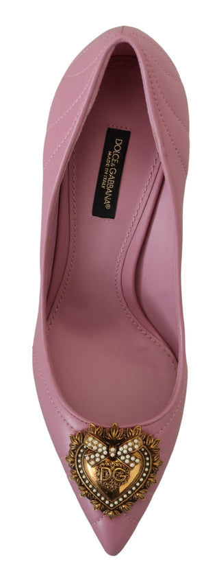 Devotion Leather Heels In Pink