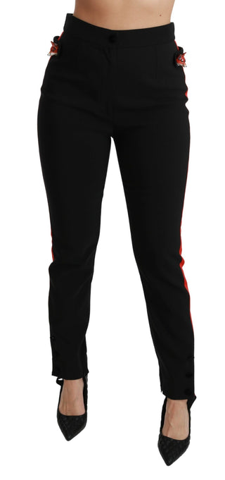 Chic High Waist Skinny Pants In Black