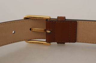 Elegant Leather Belt With Engraved Buckle