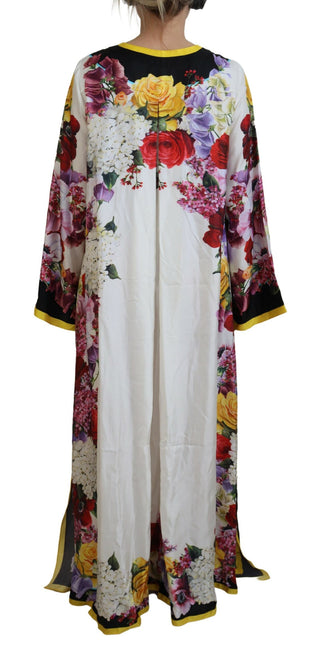 Elegant Silk Long Sleeve Kaftan Dress