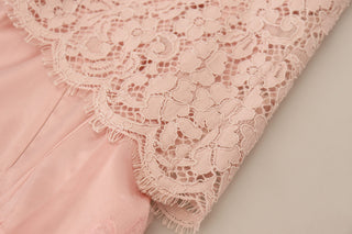 Elegant Sheer Lace Sleeveless Blouse In Pink