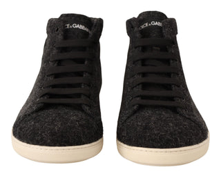 Elegant High Top Cotton/wool Sneakers