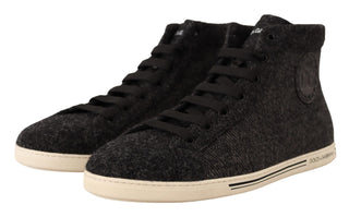 Elegant High Top Cotton/wool Sneakers