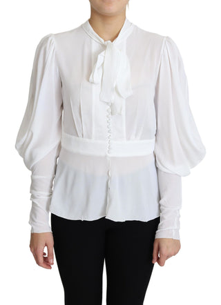 Elegant Snow-white Viscose Blouse