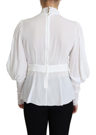 Elegant Snow-white Viscose Blouse