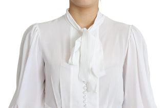 Elegant Snow-white Viscose Blouse