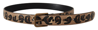 Elegant Leather Engraved Buckle Belt