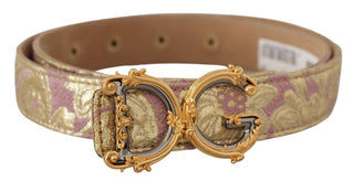 Chic Gold And Pink Leather Belt