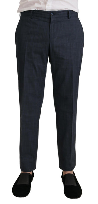 Elegant Dark Blue Cotton Three Piece Martini Suit