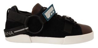 Shearling-trimmed Leather Sneakers