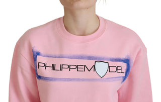 Elegant Pink Long Sleeve Pullover Sweater