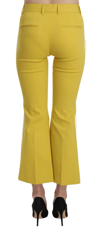 Chic Yellow Flare Pants For Elegant Evenings