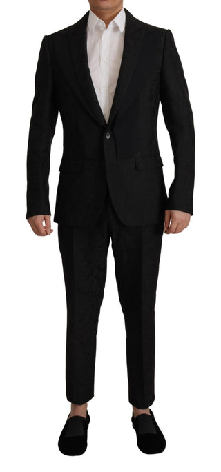 Elegant Black Two-piece Martini Suit