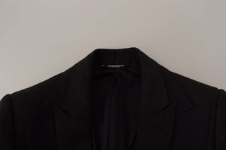 Elegant Black Two-piece Martini Suit