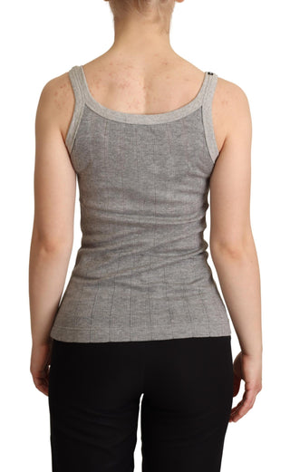 Chic Sleeveless Gray Tank Top