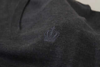 Dark Gray Crown V-Neckline Pullover Sweater