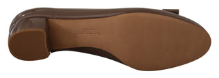 Elegant Caraway Brown Pumps With Vara Bow