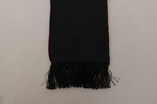 Bordeaux Velvet Magenta Neck Wrap Fringes Scarf