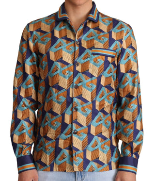 Elegant Silk Casual Shirt With Dg Logo