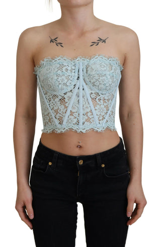 Elegant Lace-trimmed Strapless Cropped Top