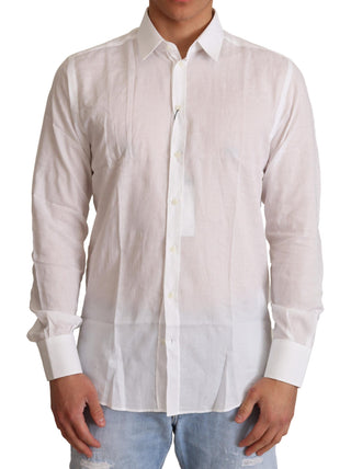 Elegant White Slim Fit Martini Dress Shirt