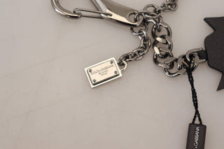 Elegant Silver And Black Designer Keychain