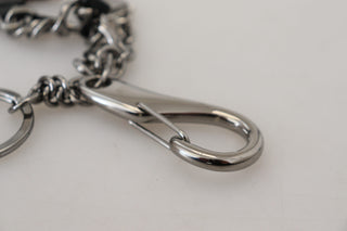 Elegant Silver And Black Designer Keychain