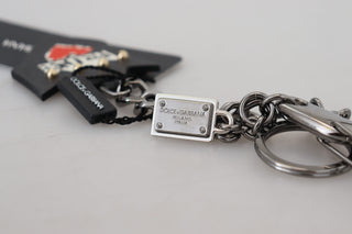 Elegant Silver And Black Designer Keychain