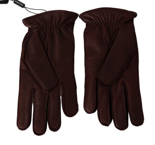 Elegant Maroon Wrist-length Lambskin Gloves