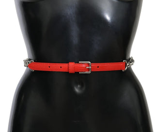 Elegant Floral Rose Waist Belt In Vibrant Red