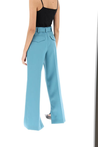 Wide Leg Pants In Light Wool