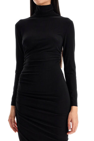 Asymmetric High-neck Dress