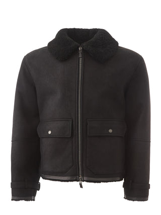Elegant Black Sheepskin Leather Jacket