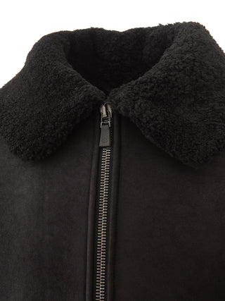 Elegant Black Sheepskin Leather Jacket