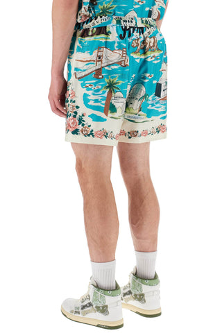 California Hawaiian Silk Shorts