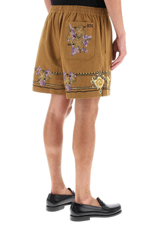Autumn Royal Shorts With Floral Embroideries