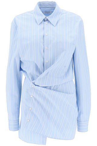 Striped-poplin Mini Shirt Dress