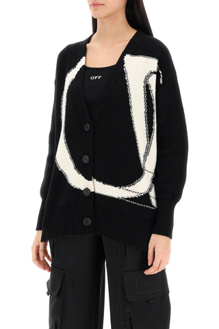 Cardigan With Maxi Ow Logo