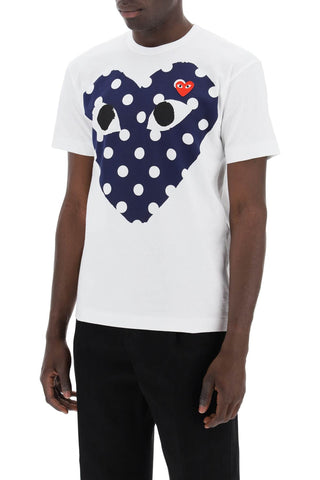 Polka Dot Heart Print T-shirt