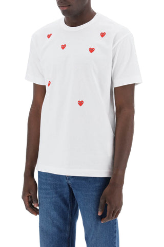 Round-neck T-shirt With Heart Pattern