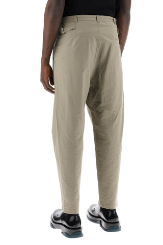 Carrot Fluid Crepe Cotton Trousers In
