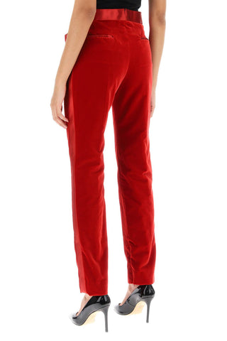 Velvet Pants With Satin Bands