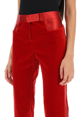 Velvet Pants With Satin Bands