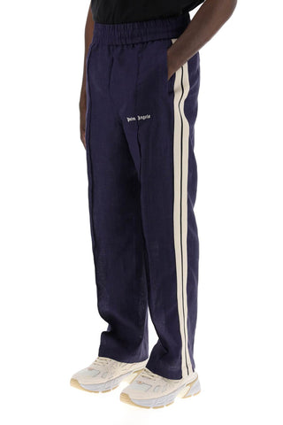 Linen Joggers With Side Stripes